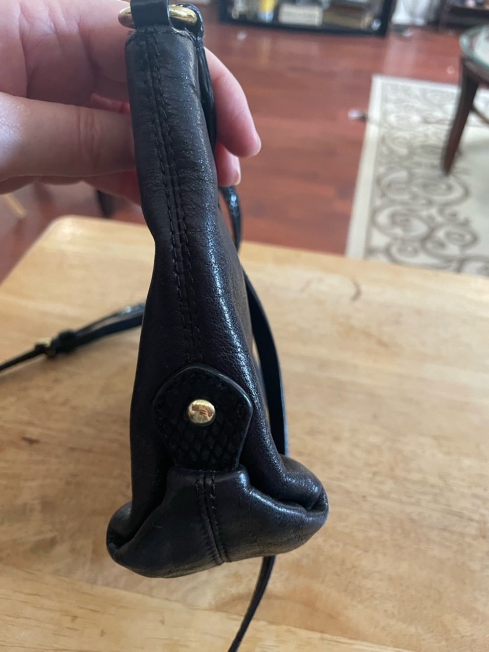 Coach Ashley black leather crossbody bag purse snake embossed adjustable strap - Picture 9 of 16